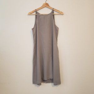 Anthropologie XS Taupe Cloth & Stone Halter Sleeveless Fringed Dress